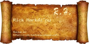 Rick Harkány névjegykártya